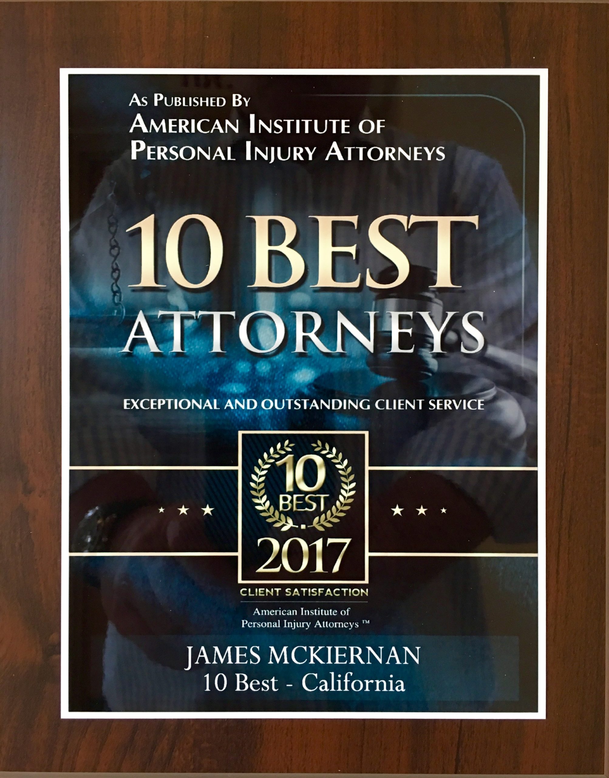 Picture of American Institute of Personal Injury Attorneys 10 Best Attorneys award