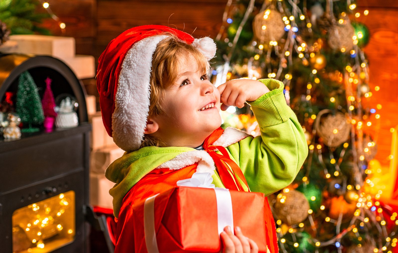 Photo of a Child Under a Christmas Tree