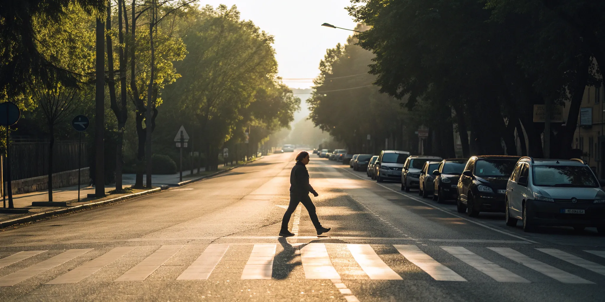 Pedestrian at a crosswalk, a key factor in how long it takes to settle a pedestrian accident.