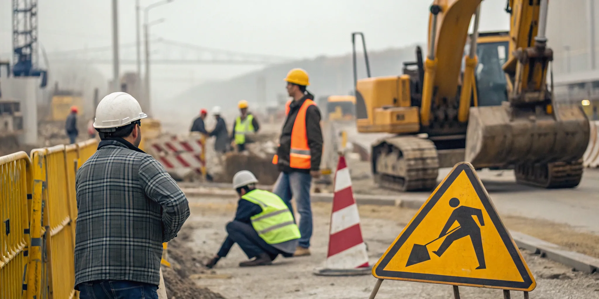 Determining who is liable for an accident in a construction zone with workers and heavy equipment.