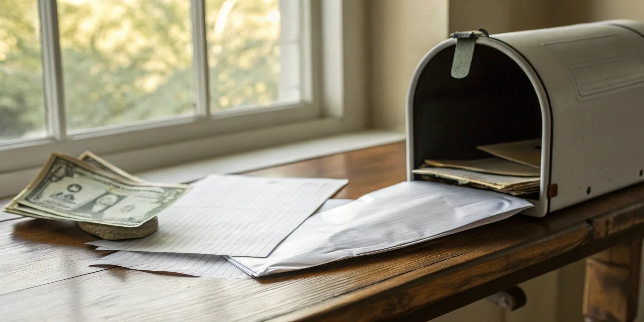 Cash and claim paperwork showing the average settlement for a distracted driving accident.