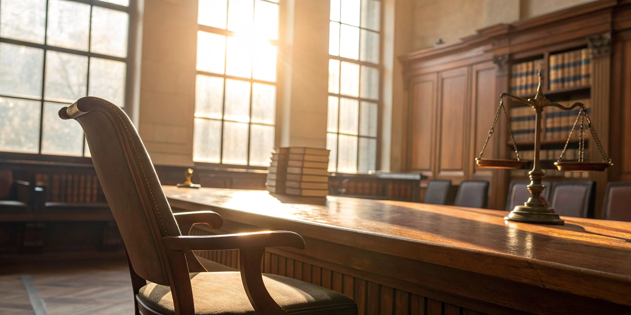 Scales of justice in a courtroom for an assault and battery victim seeking a lawyer.