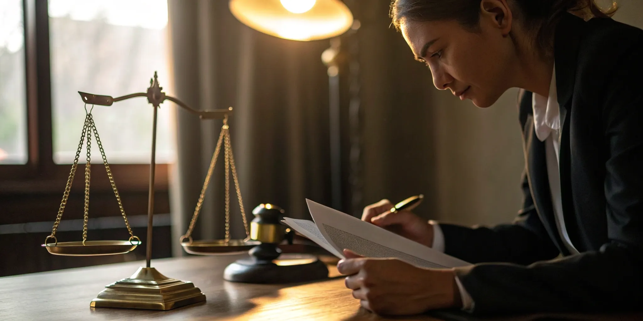 Lawyer with scales of justice preparing to sue an insurance company for bad faith.