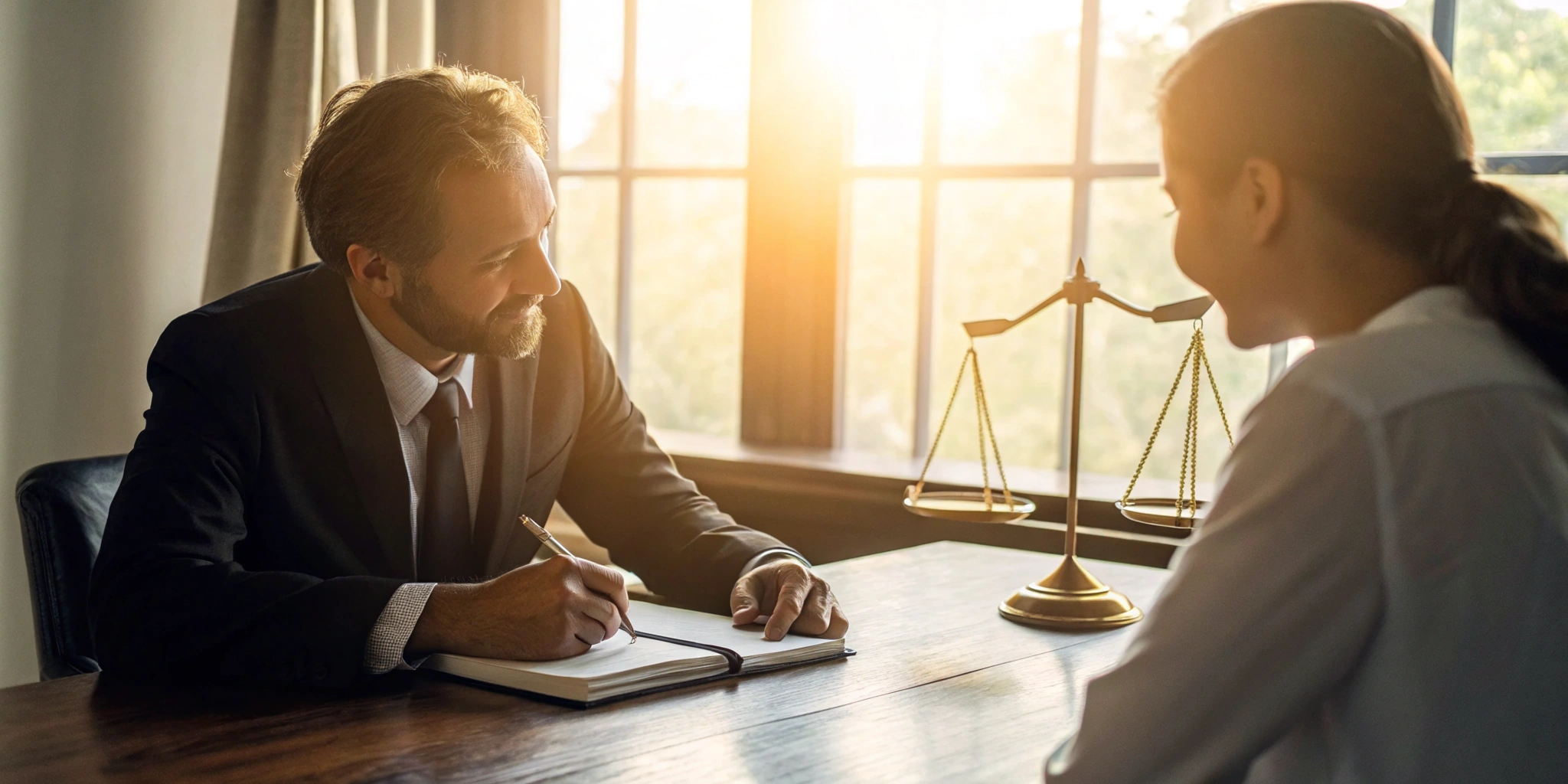 Best lawyer for frontal crash injuries advising a client about their case.