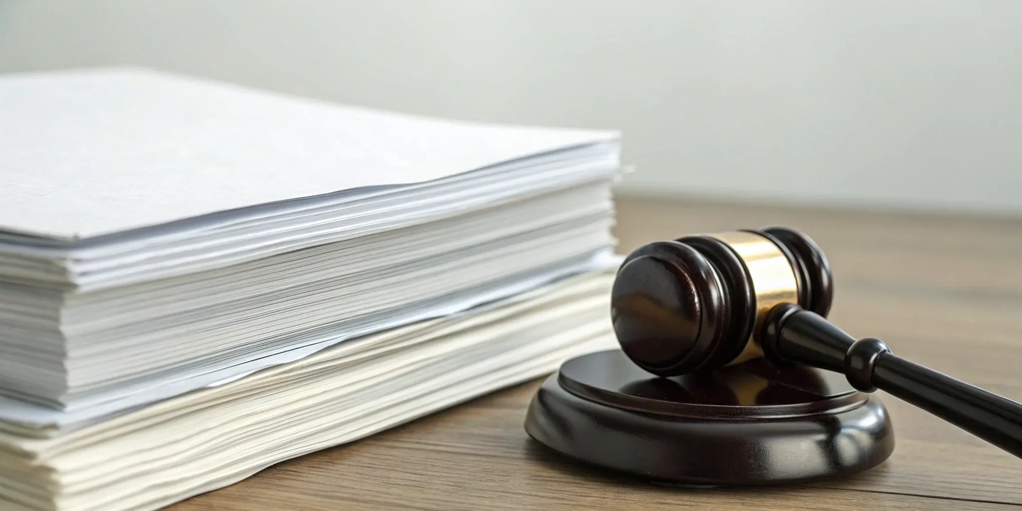 Gavel and legal papers for a minor dog bite settlement's worth.