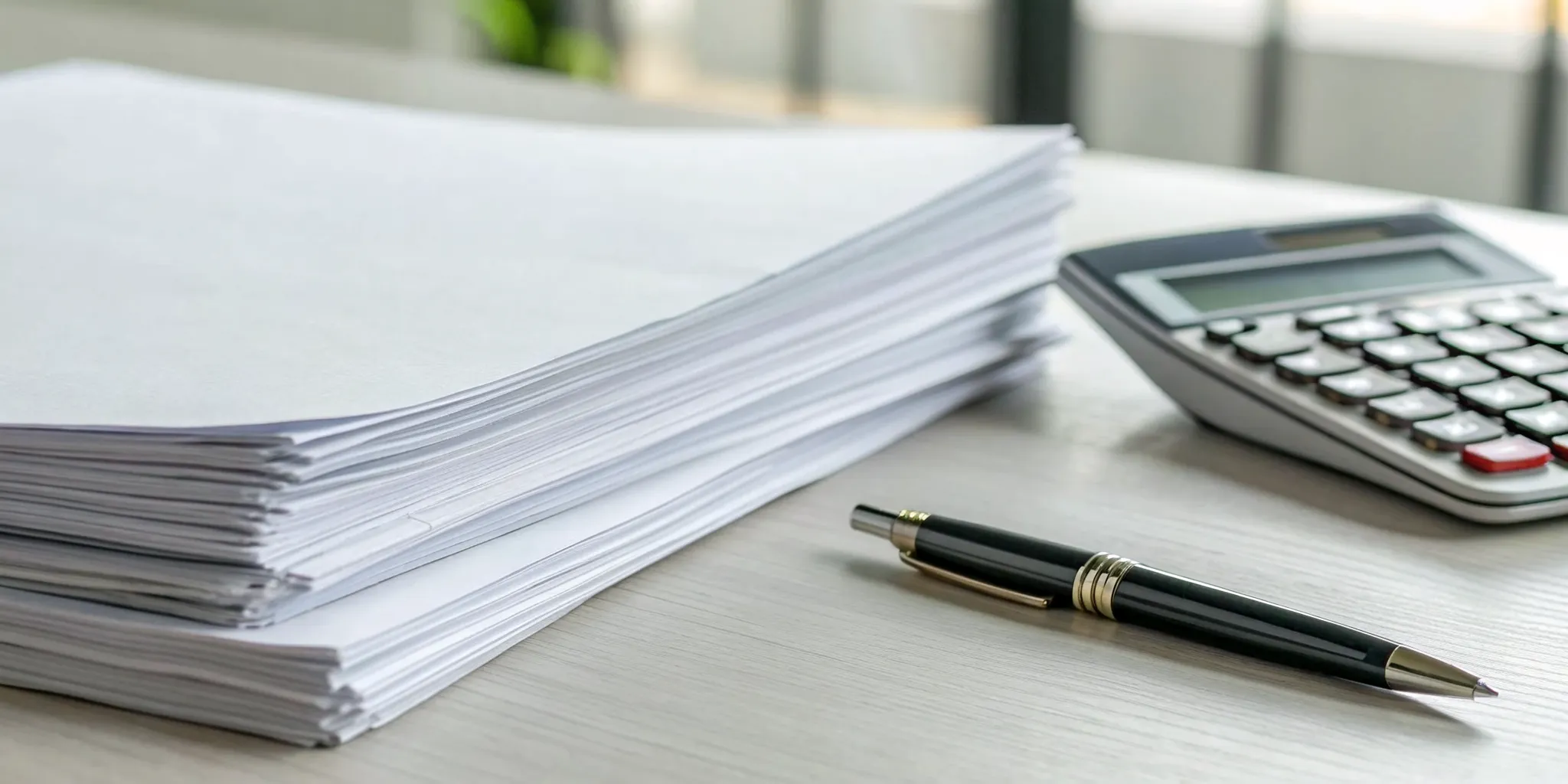 A calculator on insurance claim paperwork to determine the cost of a lawyer.