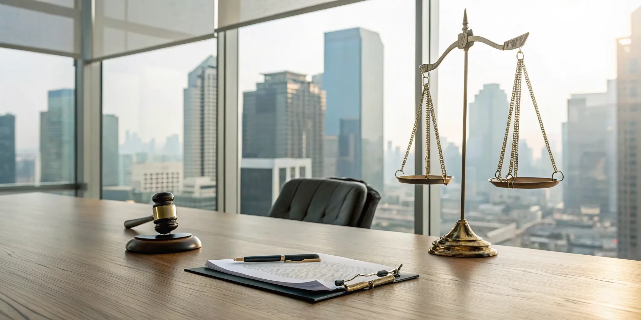 Gavel and scales of justice with documents regarding landlord liability for a dog bite.