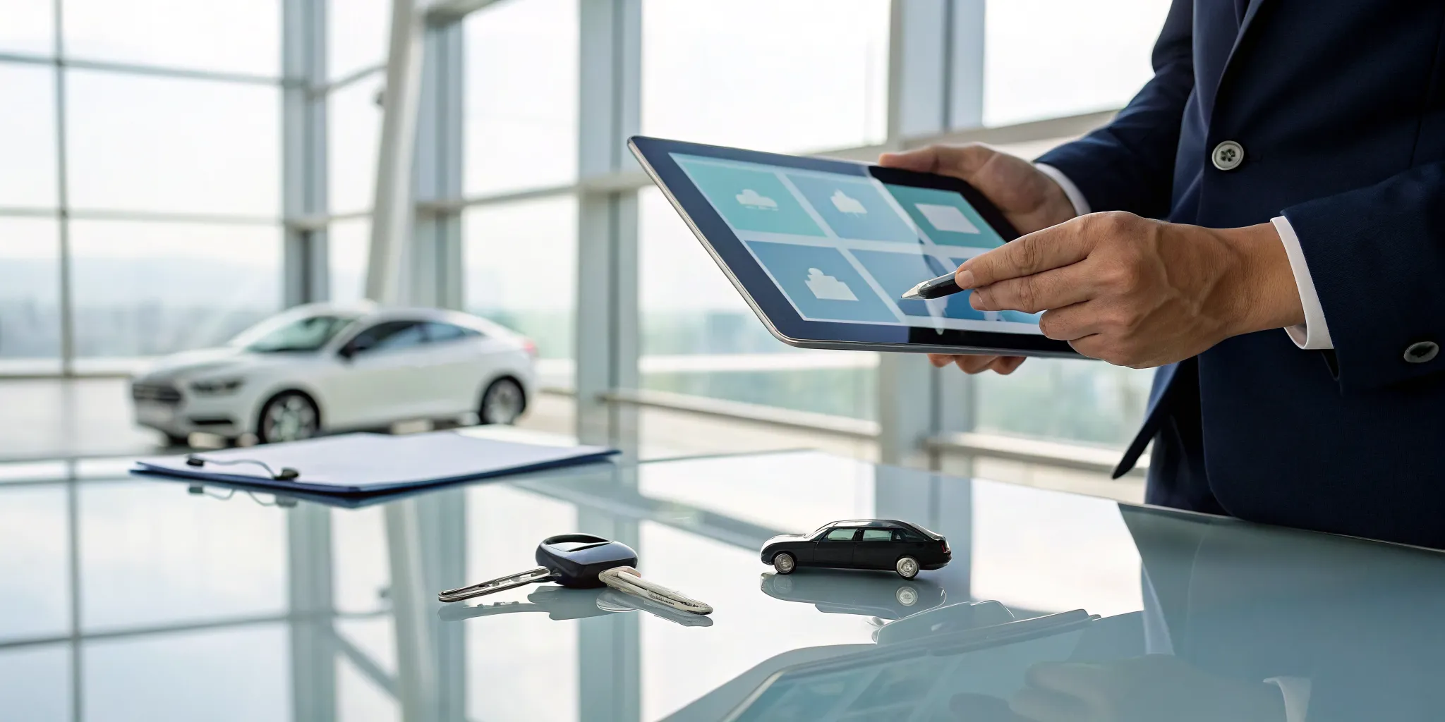 A person with car keys and documents at a desk handling a third-party liability claim.