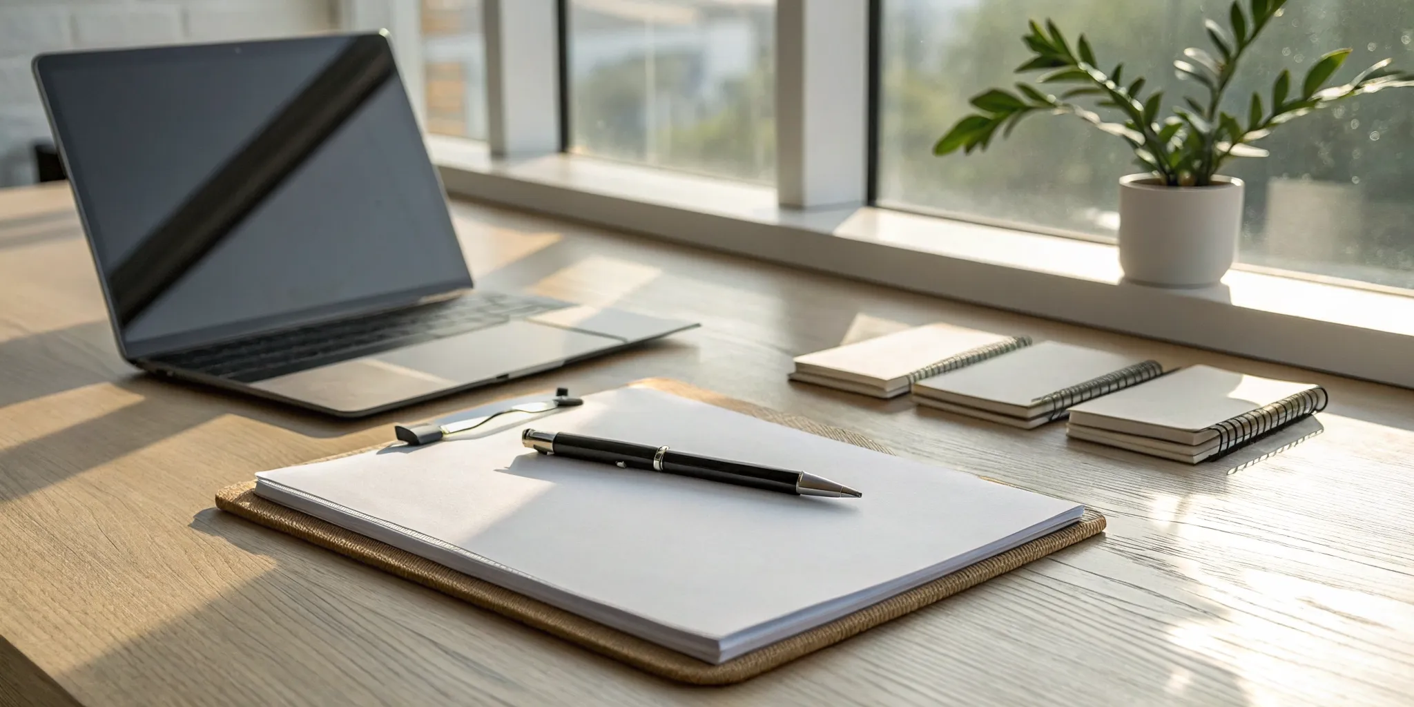 Laptop and legal papers on a desk for a pedestrian accident demand letter.