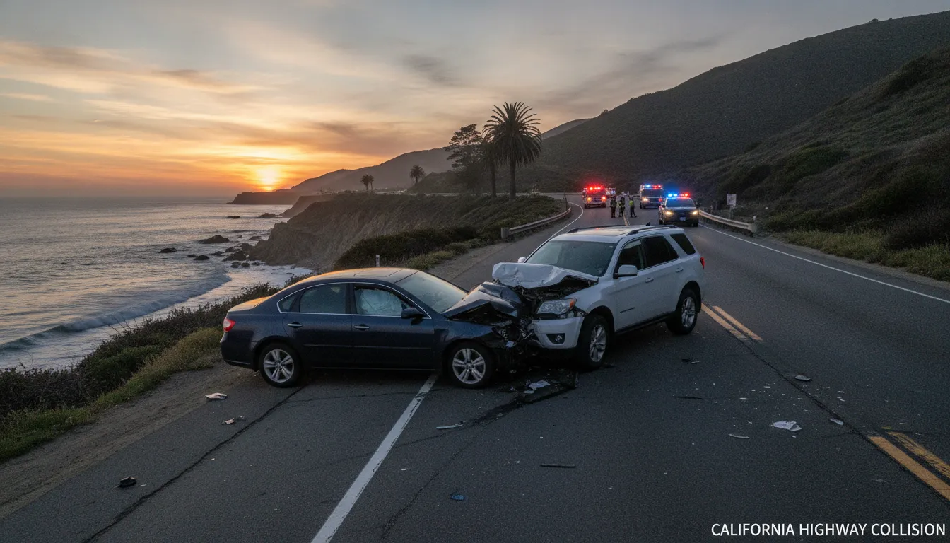 Head on collision attorney reviewing a California highway crash scene