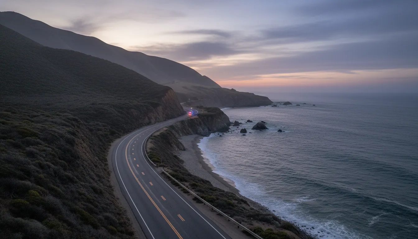 California highway after a fatal car accident emergency response