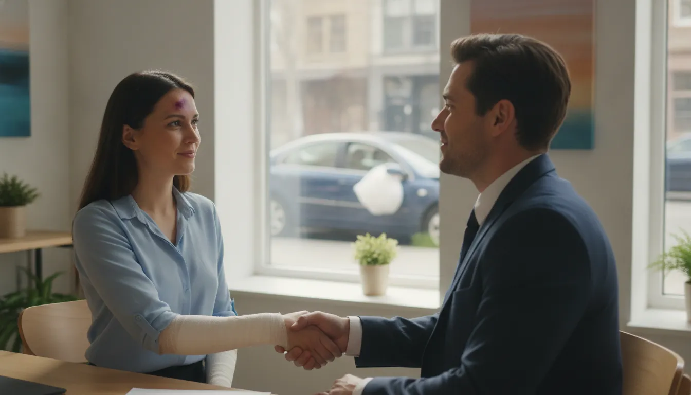 Property damage lawyer meeting with a California accident victim